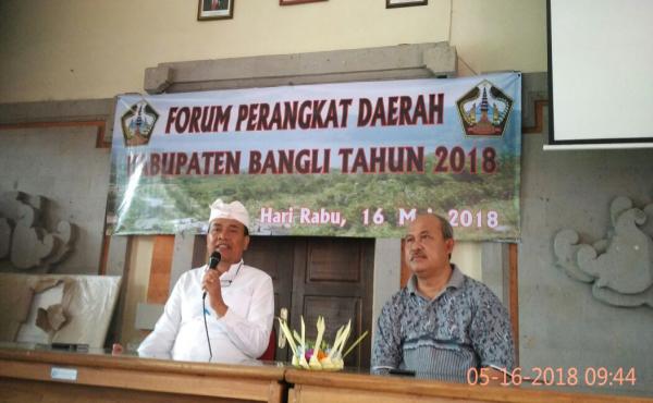 Forum Perangkat Daerah Kab. Bangli membahas APBD 2018 dan 2019.